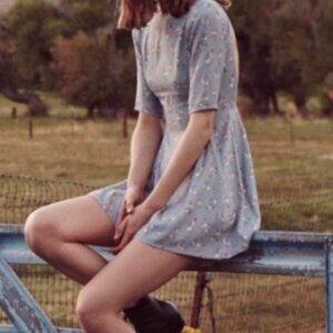 Christy Dawn Blue Floral Mini Dress